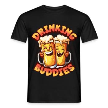 Beer Drinking Buddies Partnerlook Beer Mugs Funny - Men's T-Shirt - black - Front - AI Model Male 178 light (178cm)