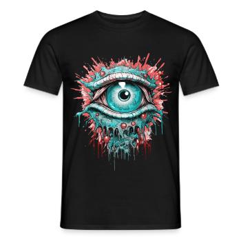 Psychedelic Eye Colorful LSD Drugs Trip - Men's T-Shirt - black - Front - AI Model Male 178 light (178cm)