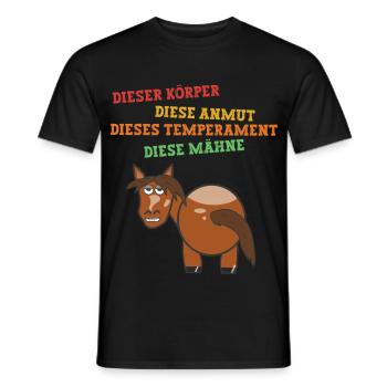 Schönes Pony Longieren - Männer T-Shirt - Schwarz - Vorne - AI Model Male 178 light (178cm)