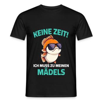 Pas le temps, je dois aller chez mes filles - poisson - T-shirt homme - noir - Devant - AI Model Male 178 light (178cm)