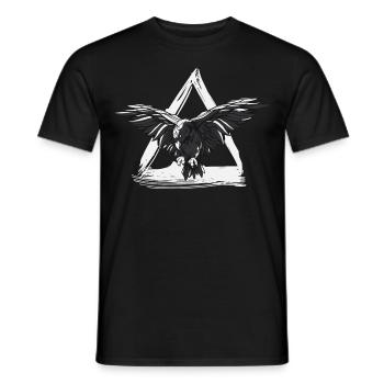 Viking Crow - Männer T-Shirt - Schwarz - Vorne - AI Model Male 178 light (178cm)