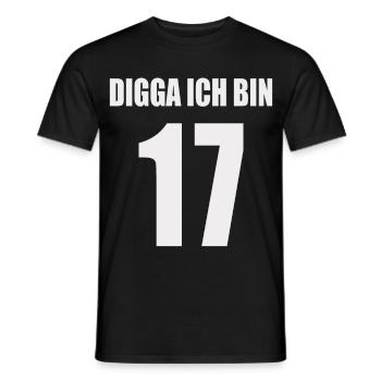Digga, ich bin 17 – Jugendstil - Männer T-Shirt - Schwarz - Vorne - AI Model Male 178 light (178cm)