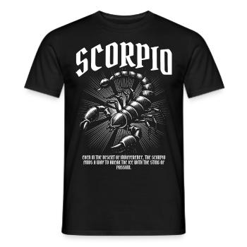 Scorpio – Sting of Passion - Men's T-Shirt - black - Front - AI Model Male 178 light (178cm)