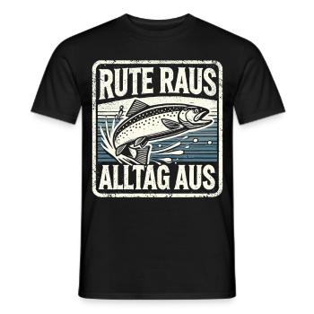 Angeln Angler Fischer Fischen Angel Spruch - Männer T-Shirt - Schwarz - Vorne - AI Model Male 178 light (178cm)