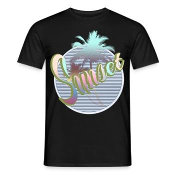 Urlaub unter Palmen mediterran - Männer T-Shirt - Schwarz - Vorne - AI Model Male 178 light (178cm)