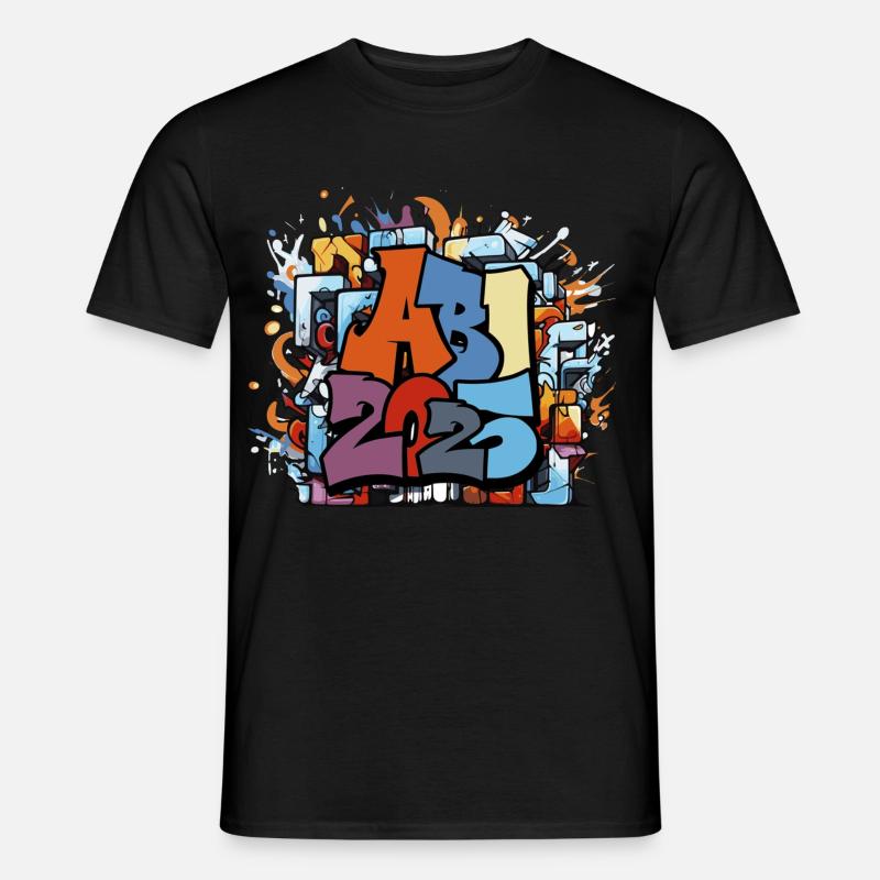 Abi Abschluss 2025 Graffiti Abschlussparty - Männer T-Shirt - Schwarz