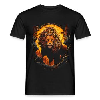 Lion, Lion's Head, Strong, Wild, Proud, Courageous, Royal - Men's T-Shirt - black - Front - AI Model Male 178 light (178cm)