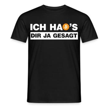 Bitcoin Ich hab's dir ja gesagt B lustige Sprüche - Männer T-Shirt - Schwarz - Vorne - AI Model Male 178 light (178cm)