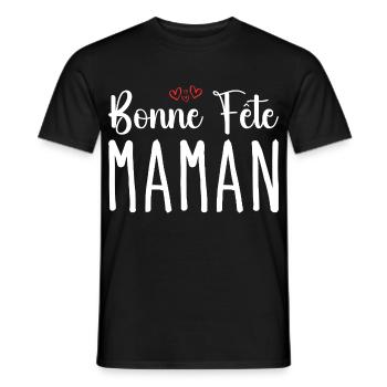 Bonne Fête Maman - T-shirt homme - noir - Devant - AI Model Male 178 light (178cm)