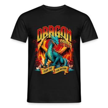 Dragon Fantasy Magic Mysticism Mythology Creature - Men's T-Shirt - black - Front - AI Model Male 178 light (178cm)