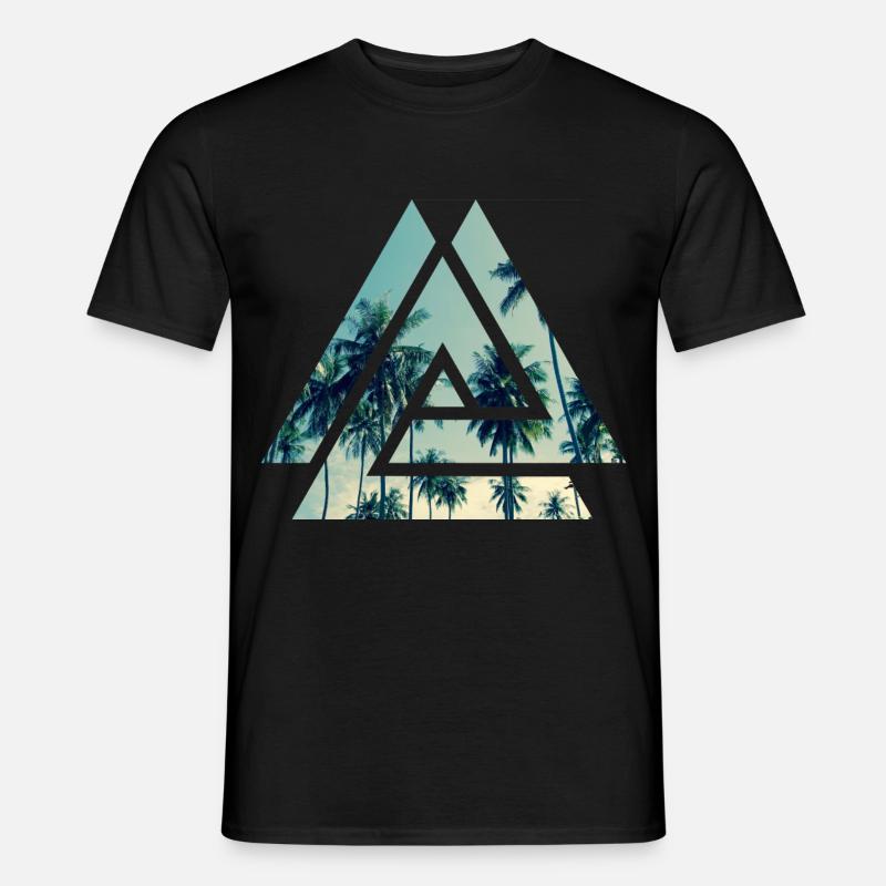 Palmen Design - Männer T-Shirt - Schwarz