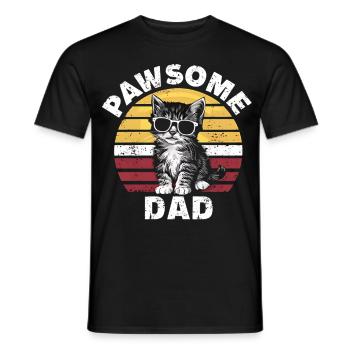 Lunettes de soleil Coolest Cat Dad Retro Kitten Fa - T-shirt homme - noir - Devant - AI Model Male 178 light (178cm)