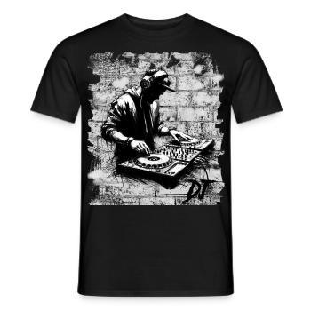 Disc jockey - Men's T-Shirt - black - Front - AI Model Male 178 light (178cm)