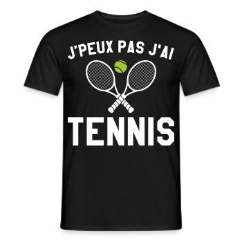 Je Peux Pas J'ai Tennis Cadeau Joueur De Tennis - T-shirt homme - noir - Devant - AI Model Male 178 light (178cm)