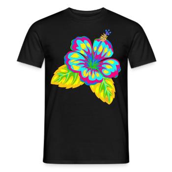 Hibiscus Blossom Flower Summer - Men's T-Shirt - black - Front - AI Model Male 178 light (178cm)