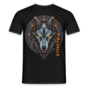 Norse Wolf Valhalla Rune Design - Men's T-Shirt - black - Front - AI Model Male 178 light (178cm)