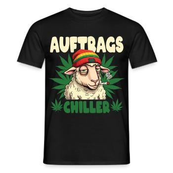 Auftragschiller Weed Kiffer Kostüm Cannabis - Männer T-Shirt - Schwarz - Vorne - AI Model Male 178 light (178cm)