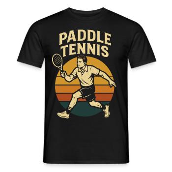 Paddel Tennis Sport Ballsport Retro Motivation - Männer T-Shirt - Schwarz - Vorne - AI Model Male 178 light (178cm)
