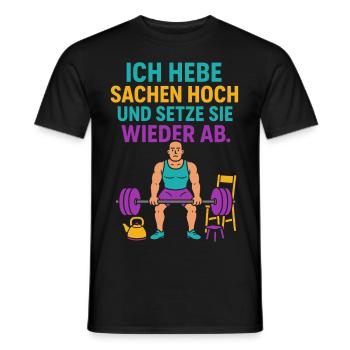 Funny Fitness uWorkout Shirt for Bodybuilders - Men's T-Shirt - black - Front - AI Model Male 178 light (178cm)