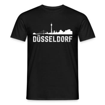 Dusseldorf Skyline - Männer T-Shirt - Schwarz - Vorne - AI Model Male 178 light (178cm)