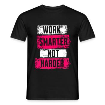 Motivation Spruch travaille plus intelligemment, pas plus dur - T-shirt homme - noir - Devant - AI Model Male 178 light (178cm)