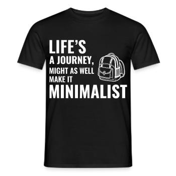 Life's a Journey Make It Minimalist GIS Backpack - Men's T-Shirt - black - Front - AI Model Male 178 light (178cm)