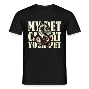 Snake-Mon animal de compagnie peut manger votre animal de compagnie - T-shirt homme - noir - Devant - AI Model Male 178 light (178cm)