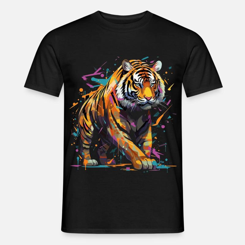 Wütender Tiger. Wut im Graffiti-Stil. - Männer T-Shirt - Schwarz