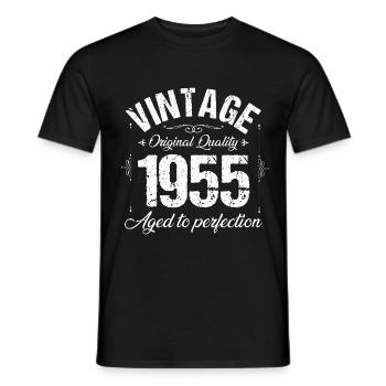 70ème Anniversaire 1955 Millésime - T-shirt homme - noir - Devant - AI Model Male 178 light (178cm)