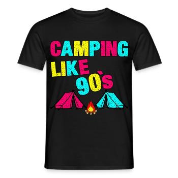 90s Camping - Men's T-Shirt - black - Front - AI Model Male 178 light (178cm)