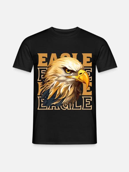 Eagle Hoofd Gouden Roofvogel Vogel Dier Natuur - Heren T-shirt - zwart