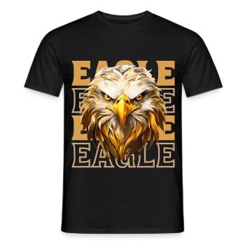 Tête d’aigle Or Oiseau de proie Oiseau Nature animale - T-shirt homme - noir - Devant - AI Model Male 178 light (178cm)
