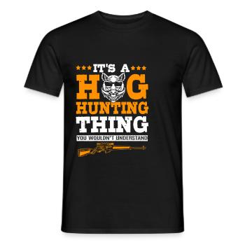 Chasse au sanglier - T-shirt homme - noir - Devant - AI Model Male 178 light (178cm)