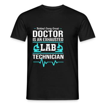 Laboratoire Bio Chimie Microscope Laboratoire - T-shirt homme - noir - Devant - AI Model Male 178 light (178cm)