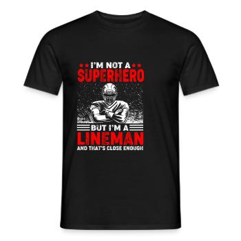 American Football Lineman - Men's T-Shirt - black - Front - AI Model Male 178 light (178cm)