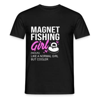Magnet Fishing Angler Magnet Fishing - Men's T-Shirt - black - Front - AI Model Male 178 light (178cm)