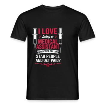 Assistant médical MFA - T-shirt homme - noir - Devant - AI Model Male 178 light (178cm)