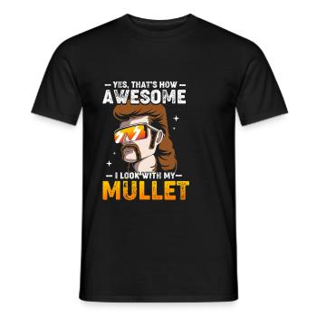 Mullet Haarschnitt Vokuhila - Männer T-Shirt - Schwarz - Vorne - AI Model Male 178 light (178cm)