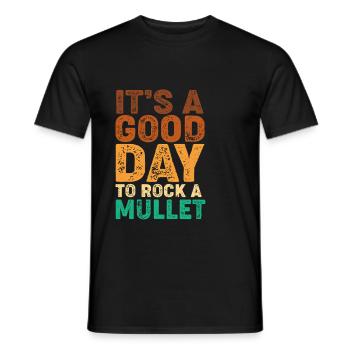 Vokuhila Haarschnitt Mullet - Männer T-Shirt - Schwarz - Vorne - AI Model Male 178 light (178cm)
