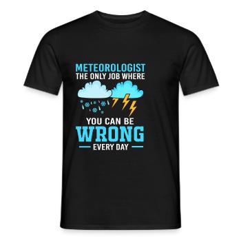 Meteorologie Meteorologe Wetter - Männer T-Shirt - Schwarz - Vorne - AI Model Male 178 light (178cm)