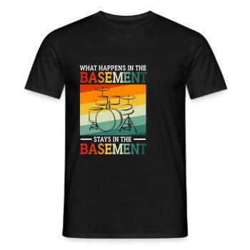 Drummer Drum Drumsticks - Men's T-Shirt - black - Front - AI Model Male 178 light (178cm)