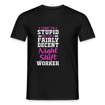 Nachtschicht - Männer T-Shirt - Schwarz - Vorne - AI Model Male 178 light (178cm)