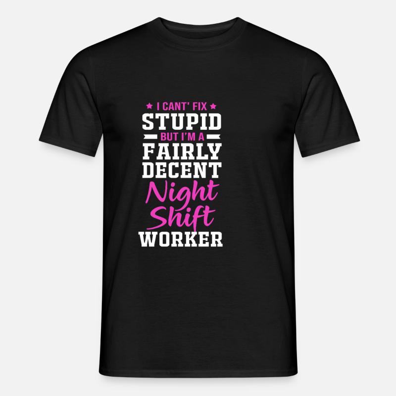 Nachtschicht - Männer T-Shirt - Schwarz