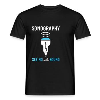 Ultraschall - Männer T-Shirt - Schwarz - Vorne - AI Model Male 178 light (178cm)