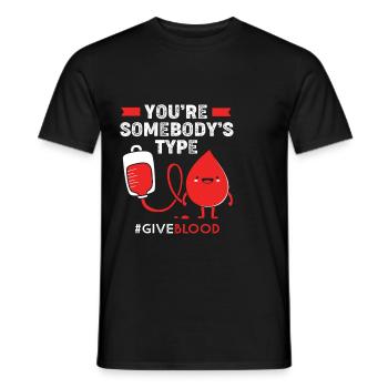 Blood Donation Blood Blood Donor - Men's T-Shirt - black - Front - AI Model Male 178 light (178cm)