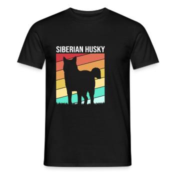 Husky - Men's T-Shirt - black - Front - AI Model Male 178 light (178cm)