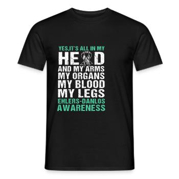 EDS Ehlers-Danlos-Syndrom HSD - Männer T-Shirt - Schwarz - Vorne - AI Model Male 178 light (178cm)