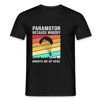 Parachute en parapente - T-shirt homme - noir - Devant - AI Model Male 178 light (178cm)