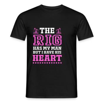 Oil Rig Oil Field Oil Rig Wife - Men's T-Shirt - black - Front - AI Model Male 178 light (178cm)