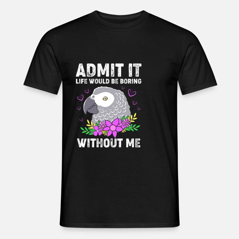 Papagei Grau Graupapagei - Männer T-Shirt - Schwarz